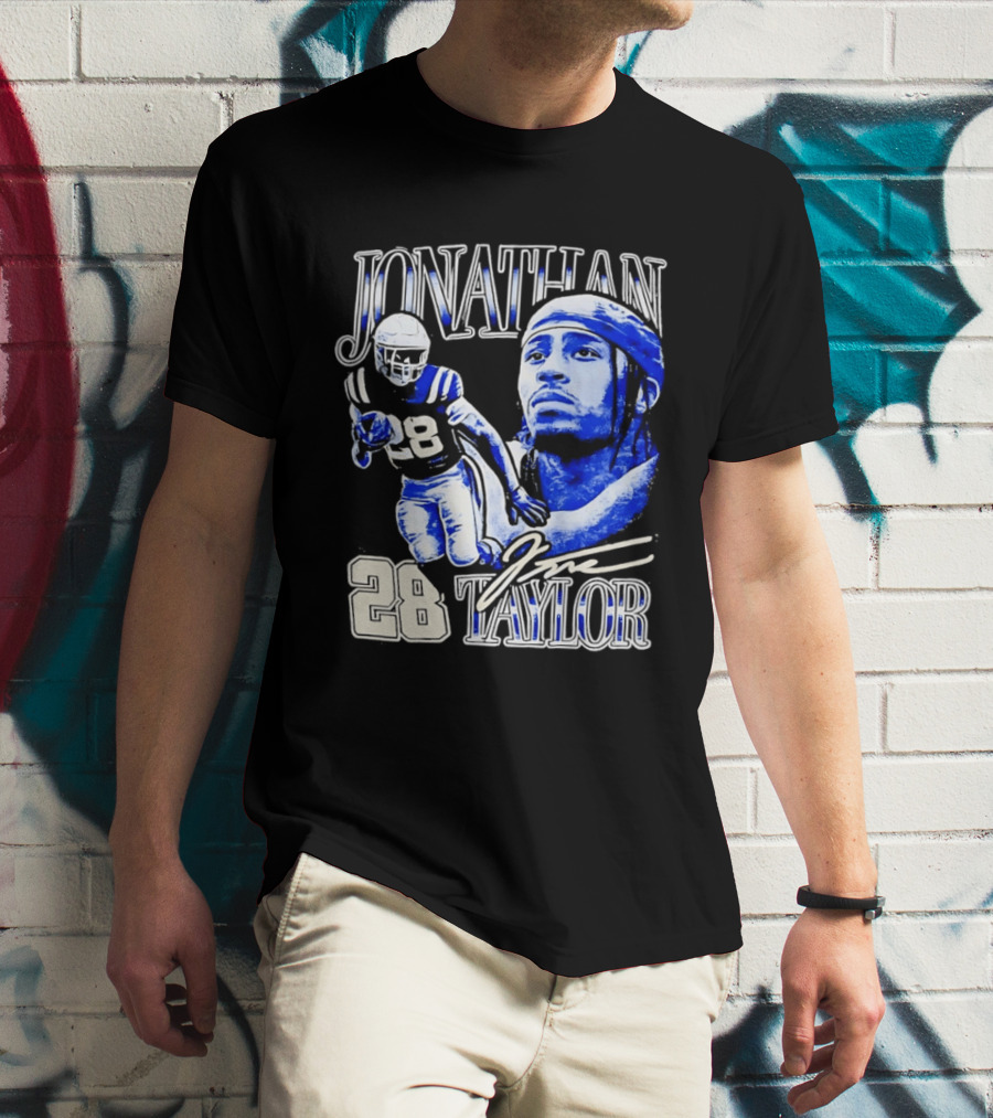 Jonathan Taylor 28 Indianapolis Colts Football NFL Bootleg T-Shirt