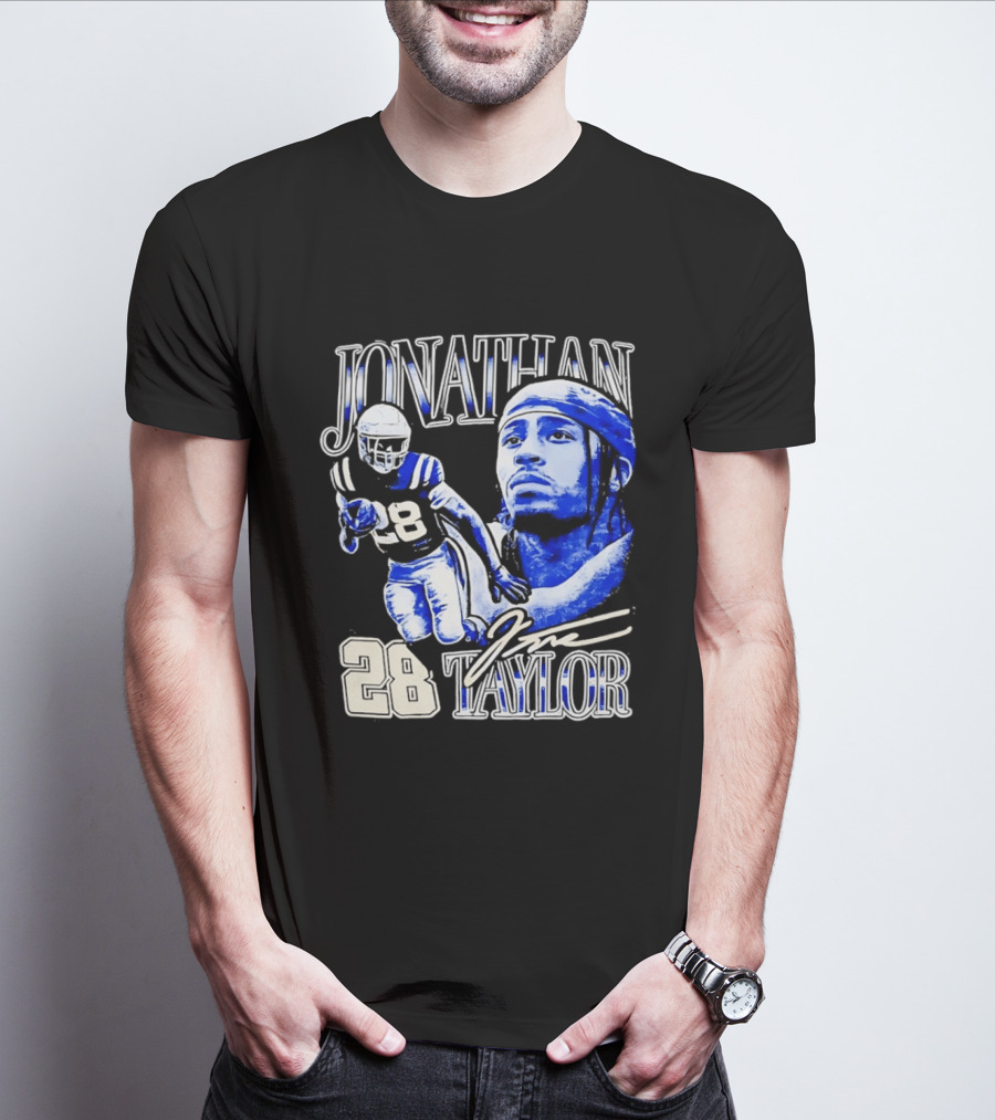 Jonathan Taylor 28 Indianapolis Colts Football NFL Bootleg T-Shirt