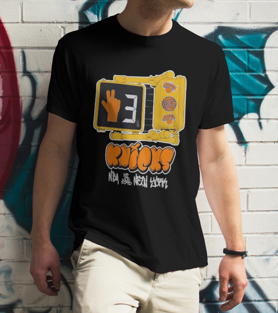 Knicks NBA Street Style Hand Sign Look B4 Crossing T-Shirt