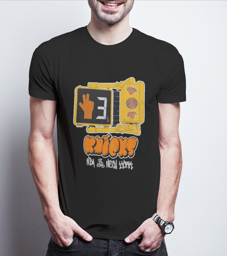 Knicks NBA Street Style Hand Sign Look B4 Crossing T-Shirt