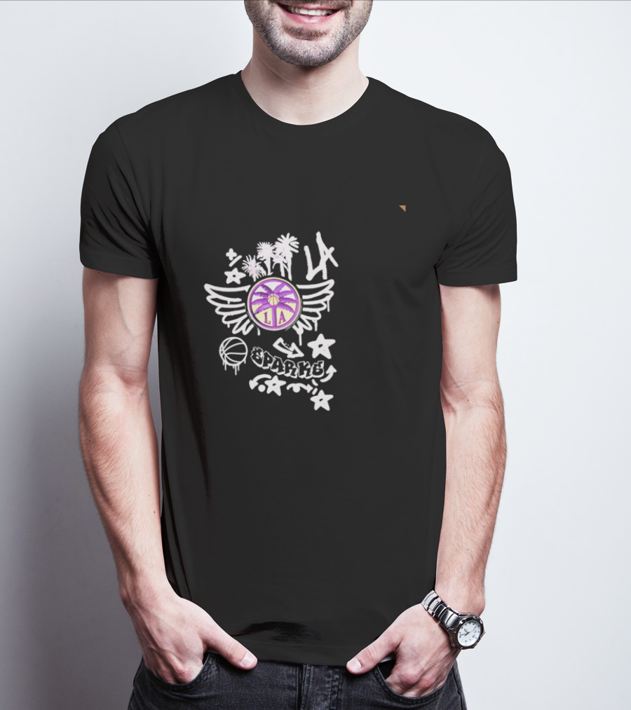 LA Sparks Graffiti Wings Basketball Stars T-Shirt