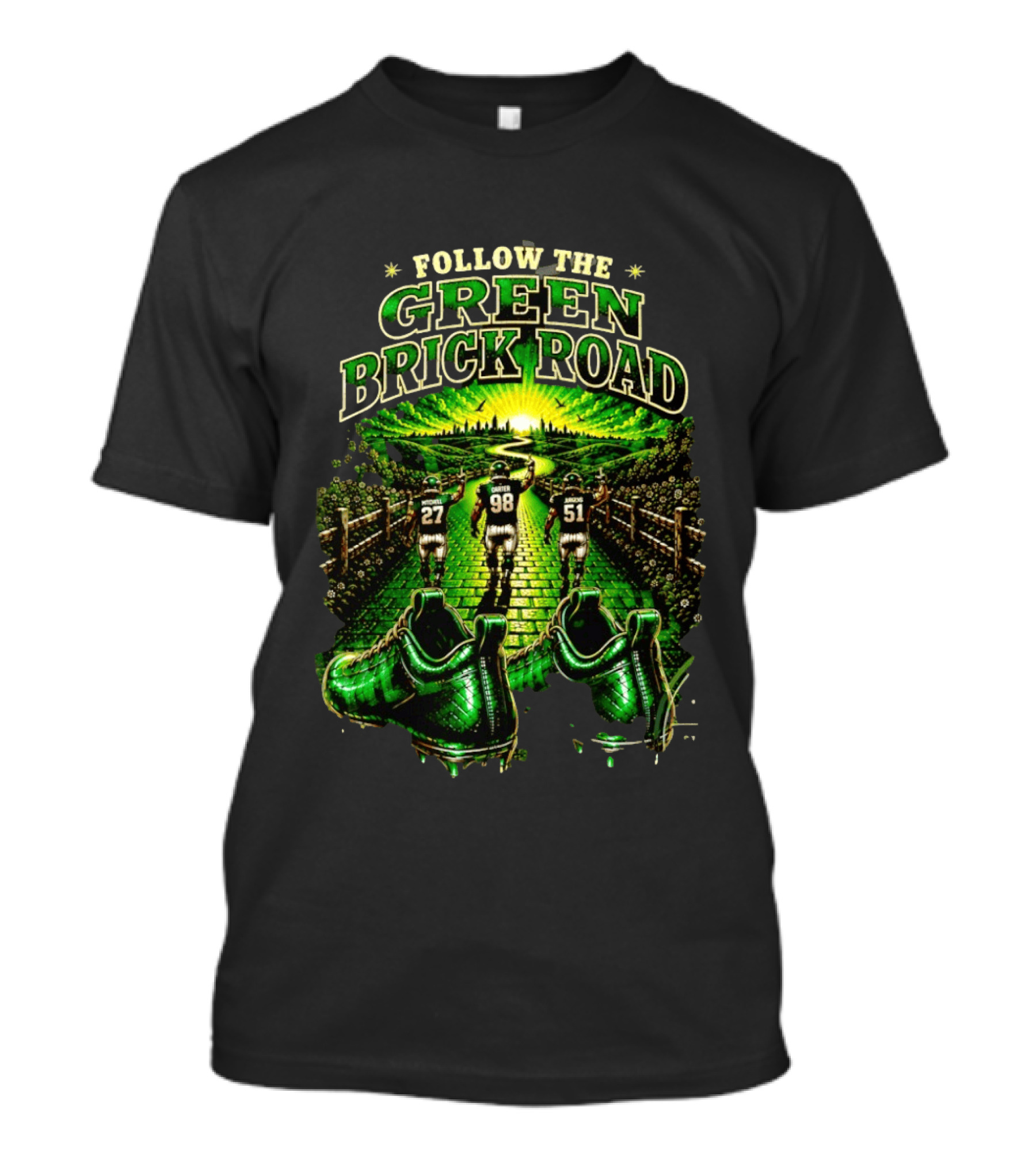 Philadelphia Eagles Follow The Green Brick Road Fantasy Football T-Shirt