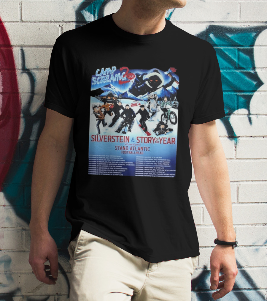 Camp Screamo 2 Tour 2026 Silverstein Story Of The Year Stand Atlantic Footballhead Dates T-Shirt