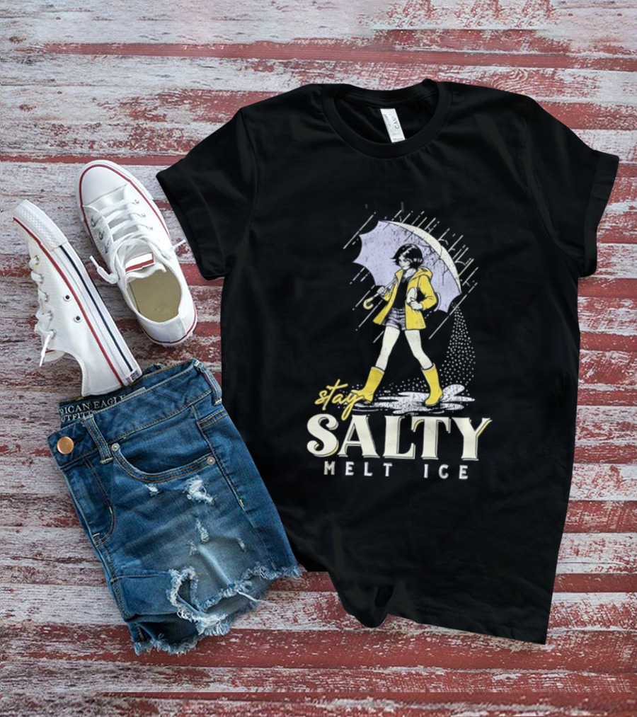 Stay Salty Melt Ice Retro Umbrella Girl Fashion T-Shirt