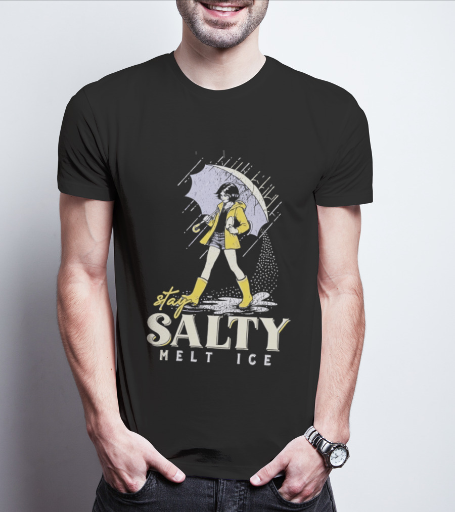 Stay Salty Melt Ice Retro Umbrella Girl Fashion T-Shirt