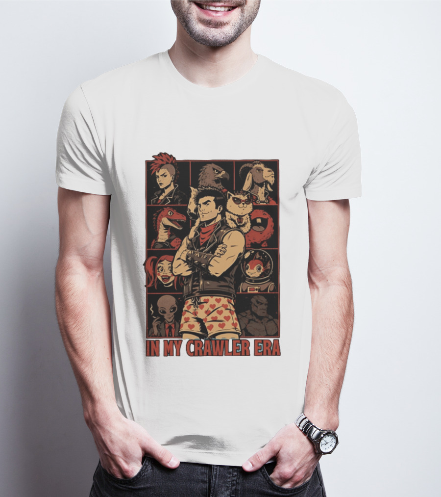 In My Crawler Era Retro Punk Characters And Animals T-Shirt
