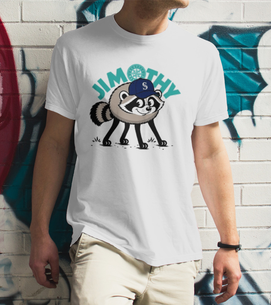 Jimothy Raccoon Mariners Baseball Cap T-Shirt