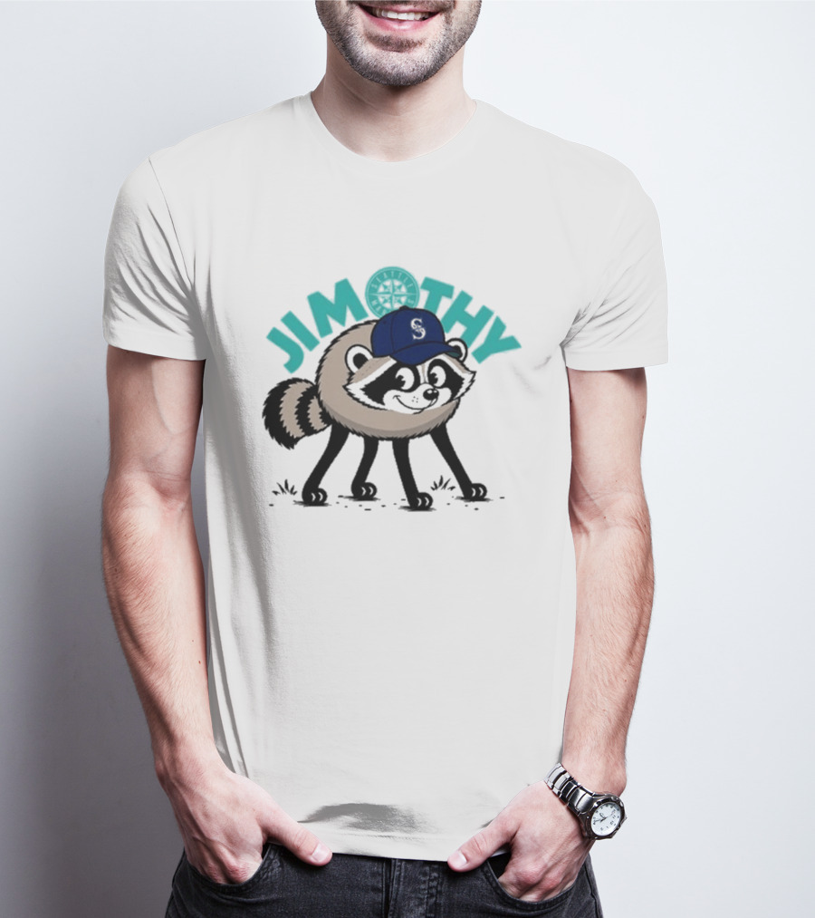 Jimothy Raccoon Mariners Baseball Cap T-Shirt