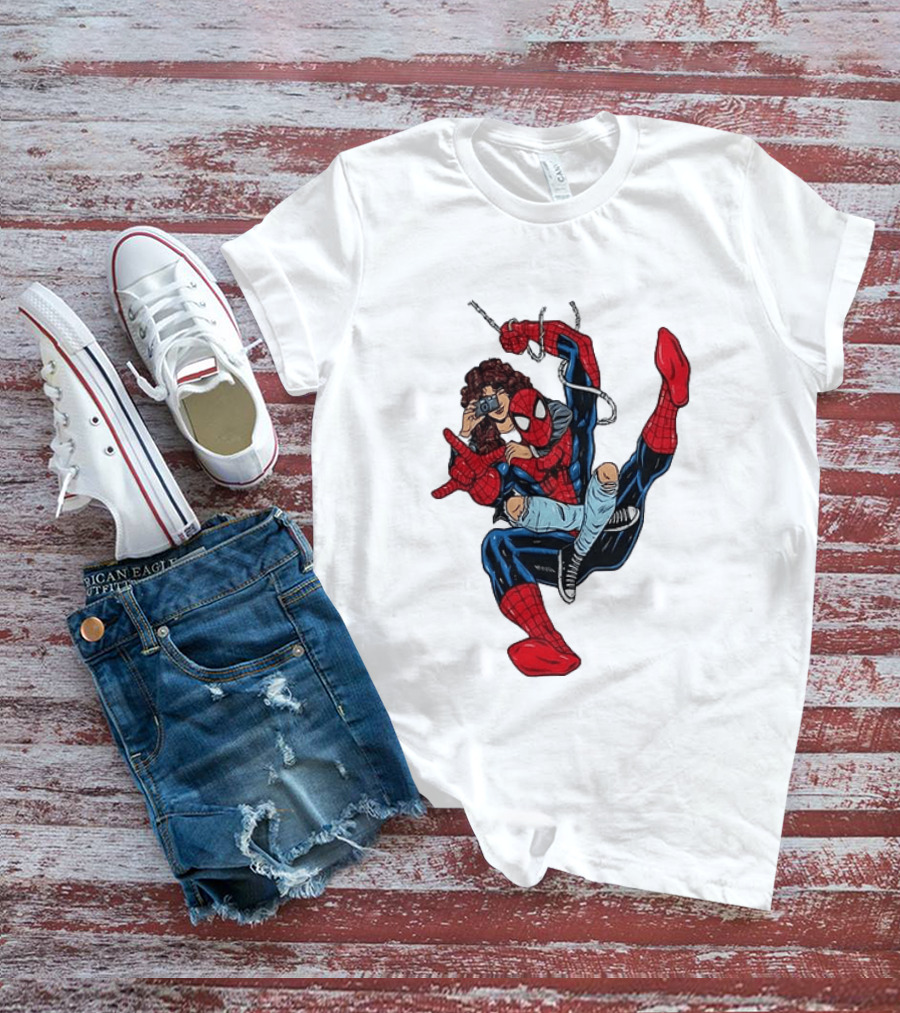 Spider Man The Heart Behind The Hero Photography Pose T-Shirt