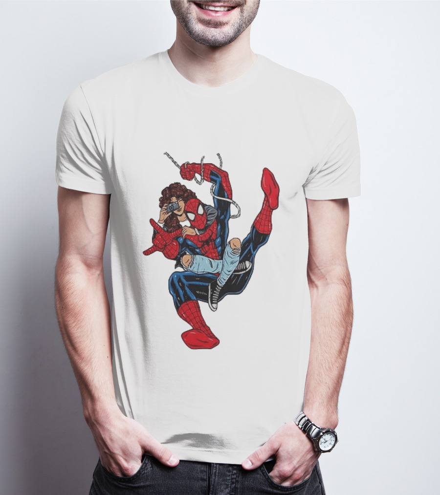 Spider Man The Heart Behind The Hero Photography Pose T-Shirt