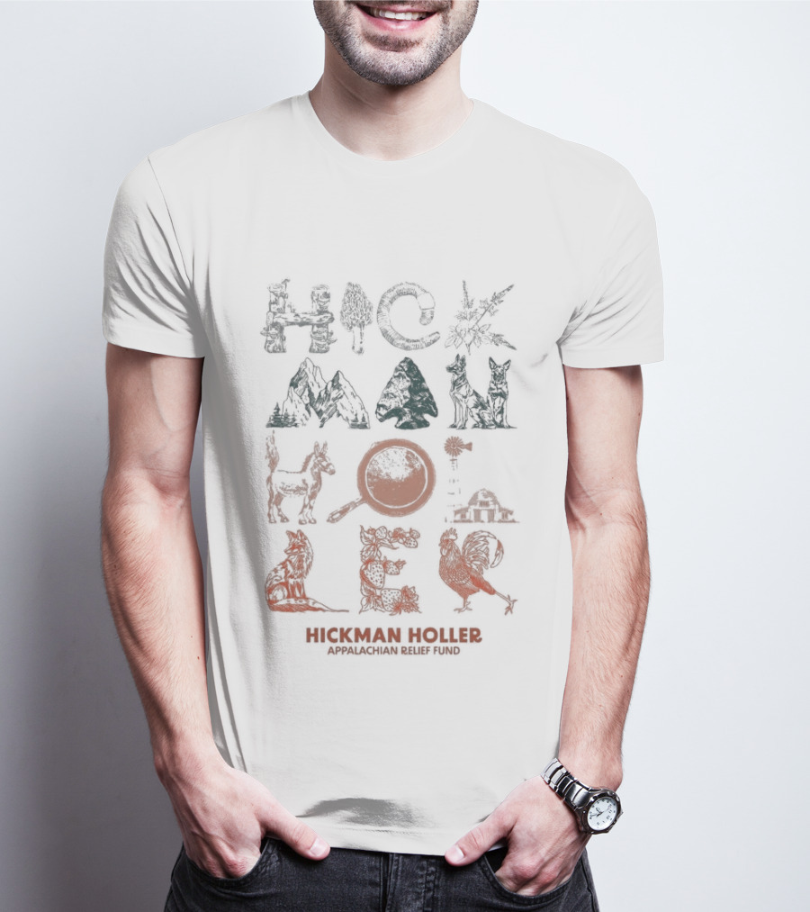 Tyler Childers Hickman Holler Appalachian Relief Fund Hickman Holler Appalachian Mountains Wildlife Bear Banjo Squirrel T-Shirt