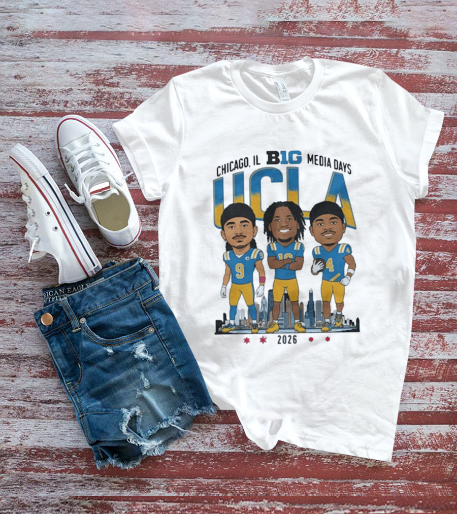 Chicago IL Big Media Days UCLA Bruins Football 2026 Player Caricature T-Shirt