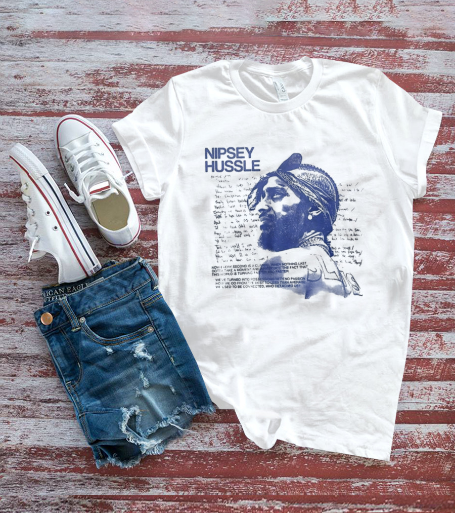Nipsey Hussle Prolific Edition Blue Typography Profile T-Shirt