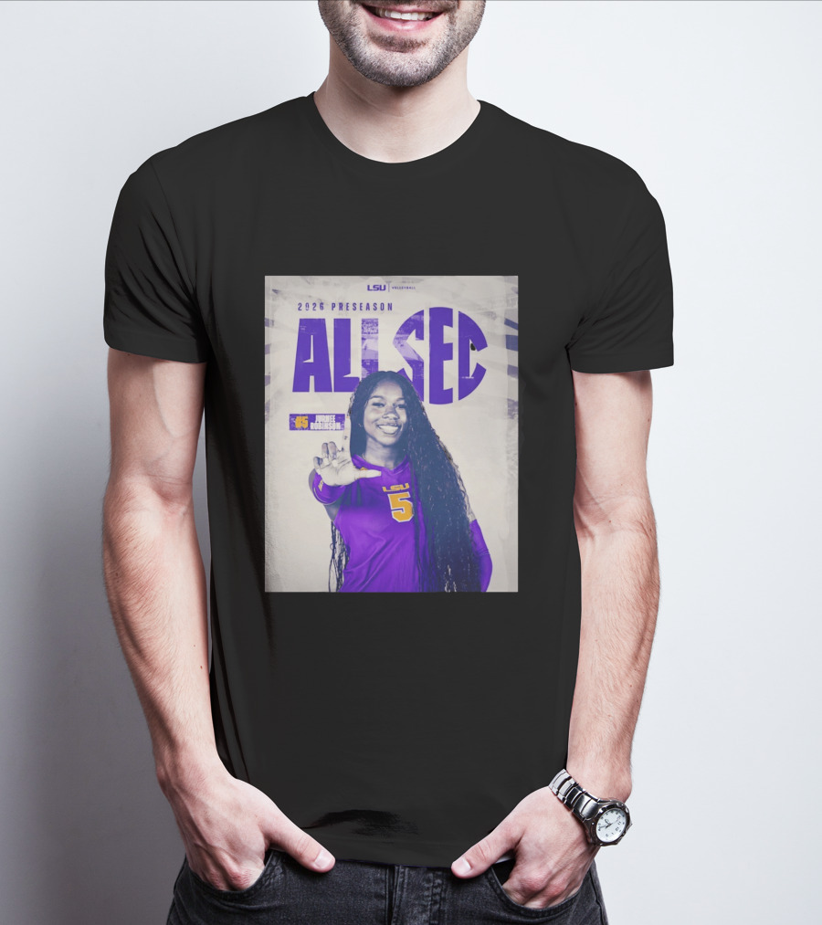 2026 Preseason All SEC Jurnee Robinson LSU Volleyball No 5 T-Shirt