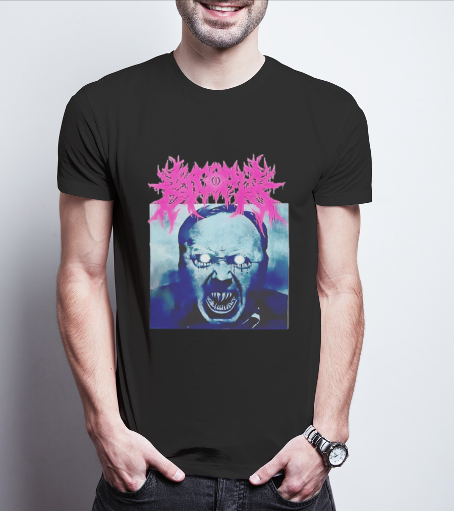 Gore Demon Face Glowing Eyes Death Metal Band T-Shirt