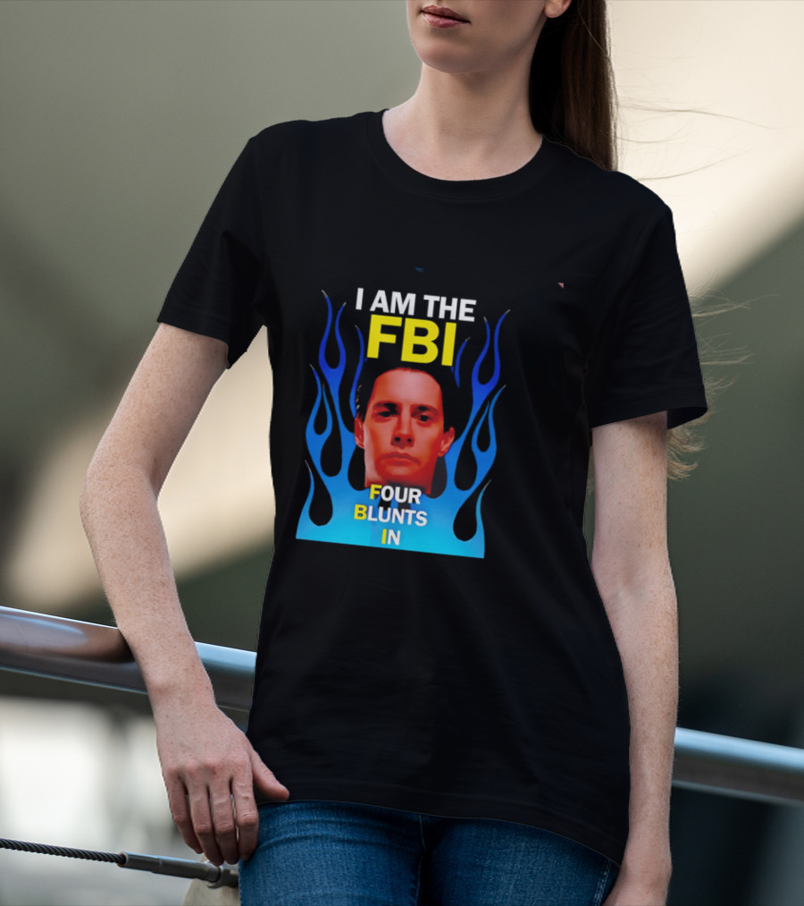 I Am The FBI Four Blunts In Special Agent Dale Cooper Blue Flame T-Shirt