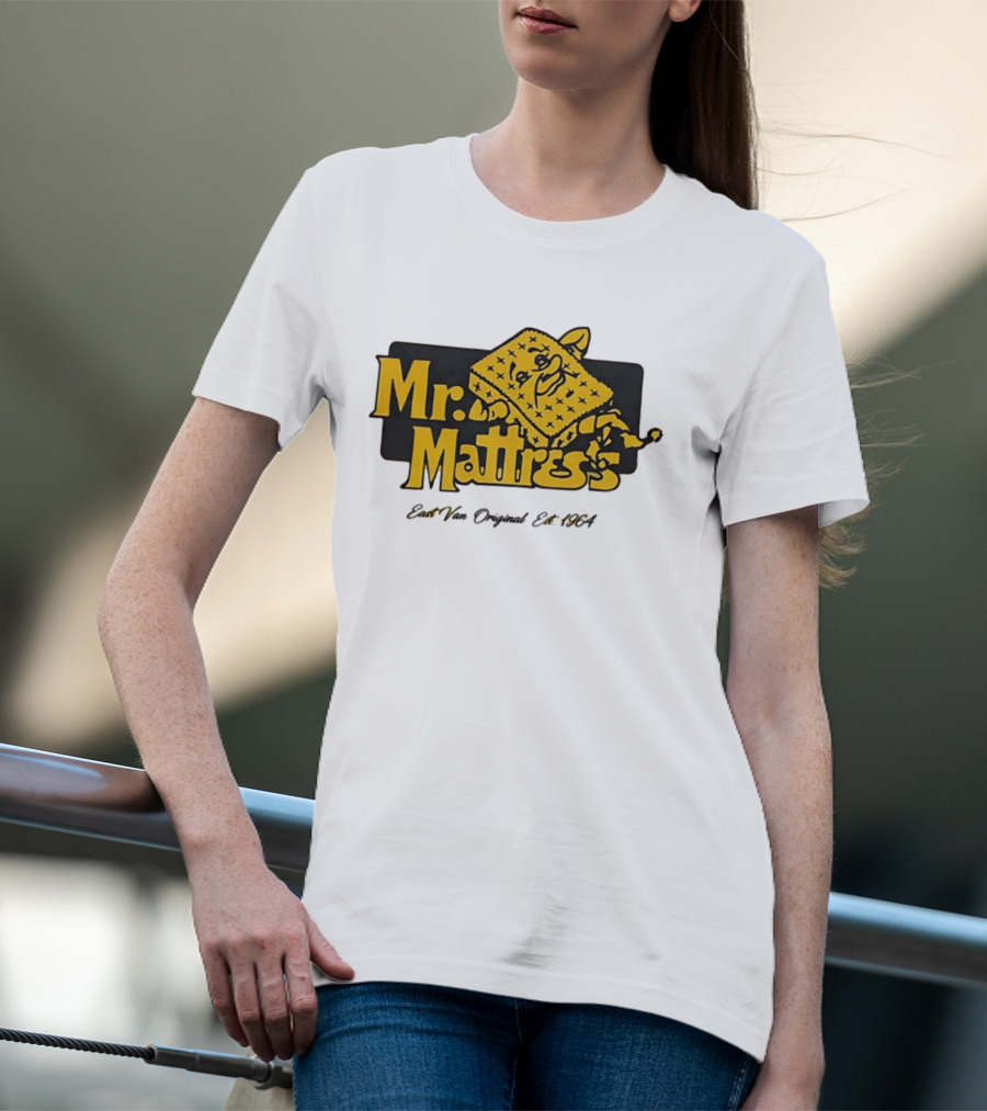 Mr Mattress East Van Original Est 1971 Flippable GOLD T-Shirt