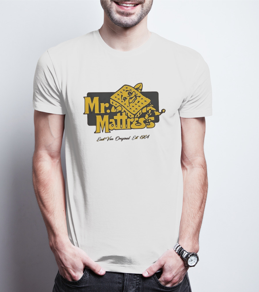Mr Mattress East Van Original Est 1971 Flippable GOLD T-Shirt