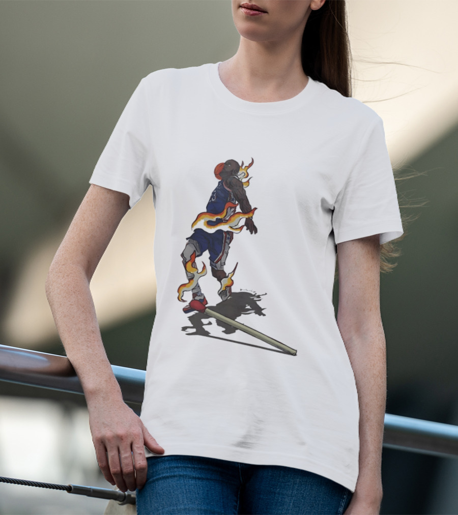 LeBron James 76ers Basketball Flame Dunk 23 T-Shirt