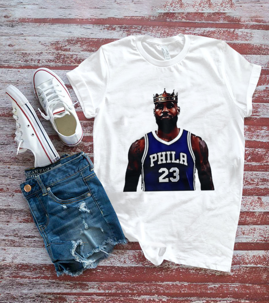 LeBron James Crown PHILA 23 Jersey Philadelphia 76ers Basketball T-Shirt