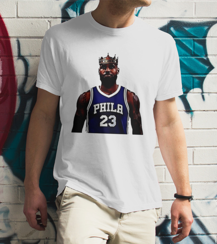 LeBron James Crown PHILA 23 Jersey Philadelphia 76ers Basketball T-Shirt