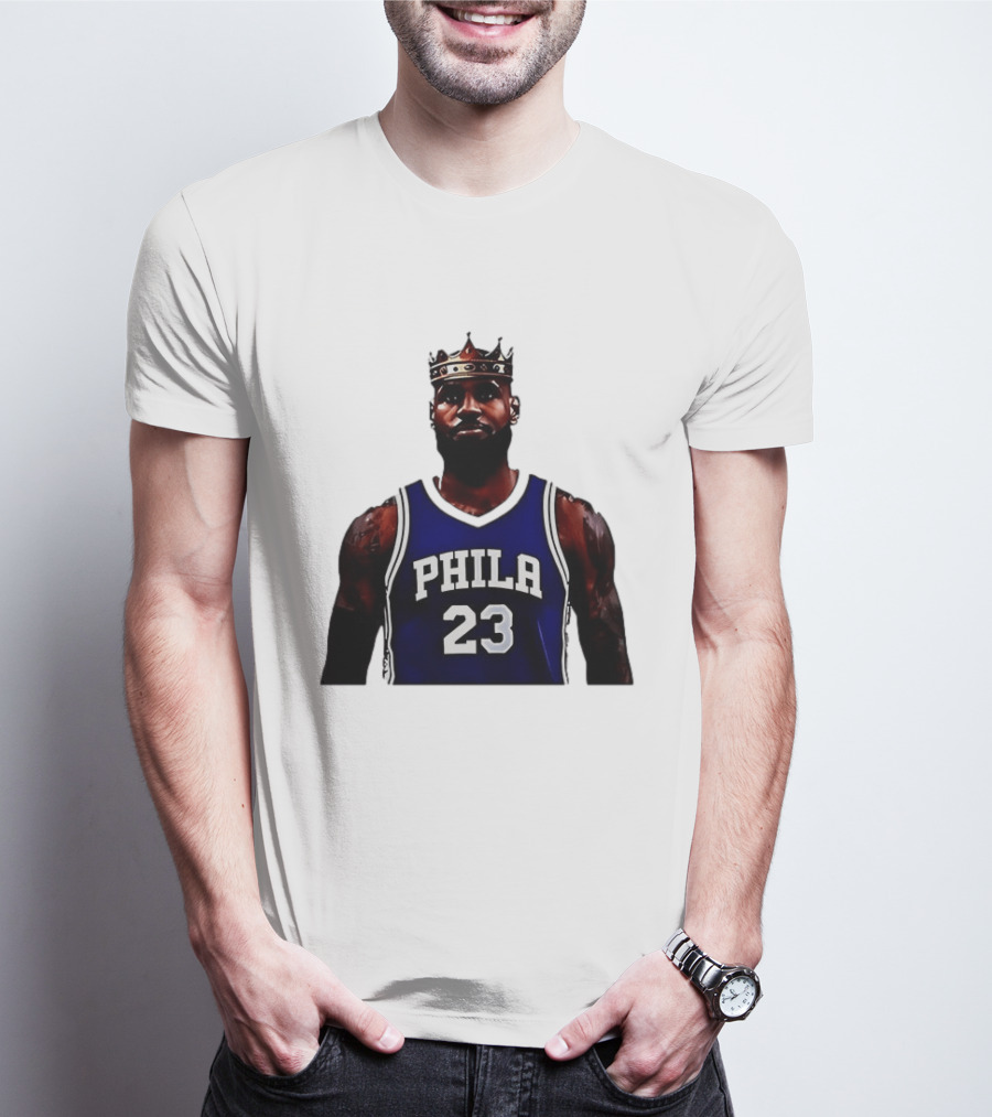 LeBron James Crown PHILA 23 Jersey Philadelphia 76ers Basketball T-Shirt