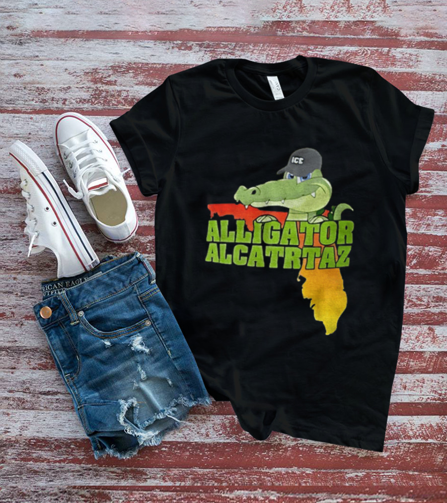 Alligator Alcatraz ICC Ice Cap Florida Map T-Shirt