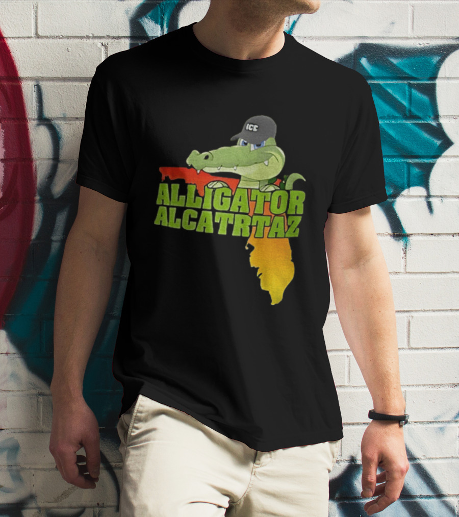 Alligator Alcatraz ICC Ice Cap Florida Map T-Shirt