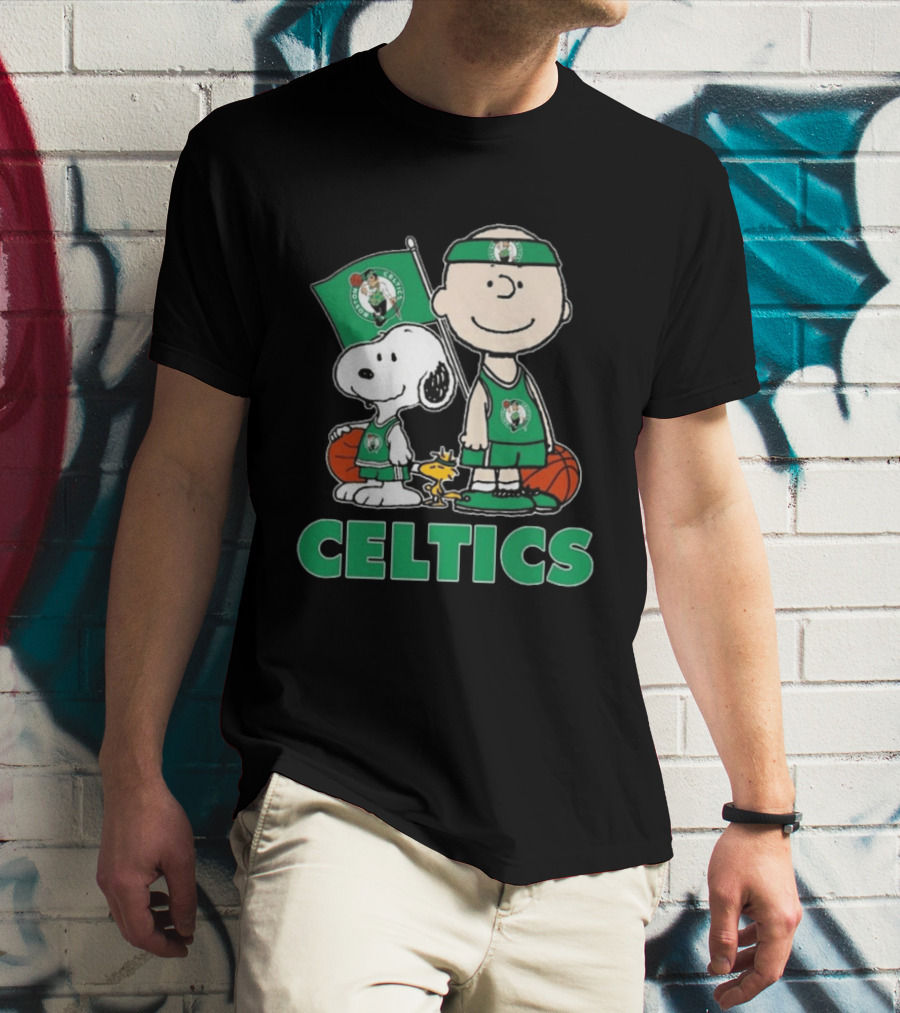 Boston Celtics Snoopy Charlie Brown Peanuts Friends Basketball 2024 T-Shirt