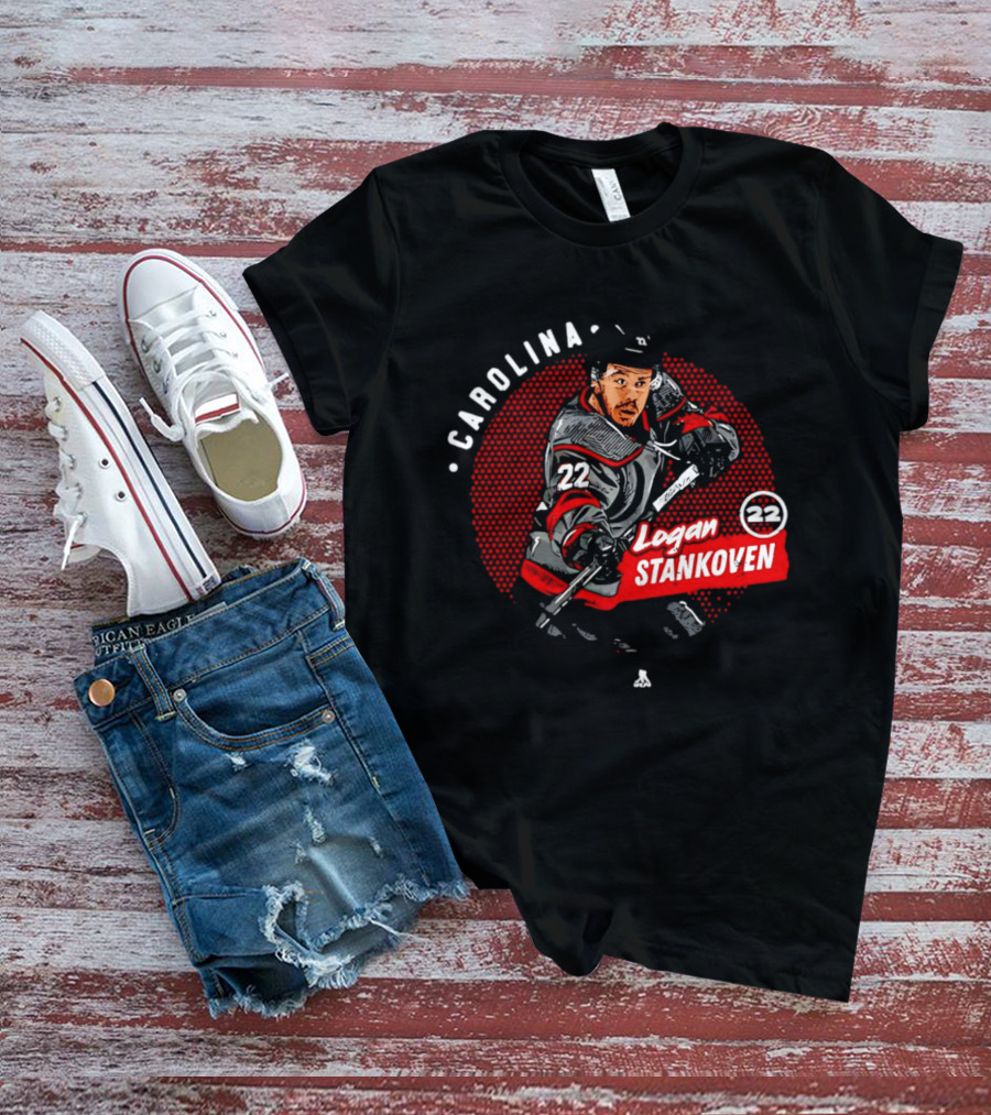 Logan Stankoven 22 Carolina Hurricanes Hockey Player Dots T-Shirt