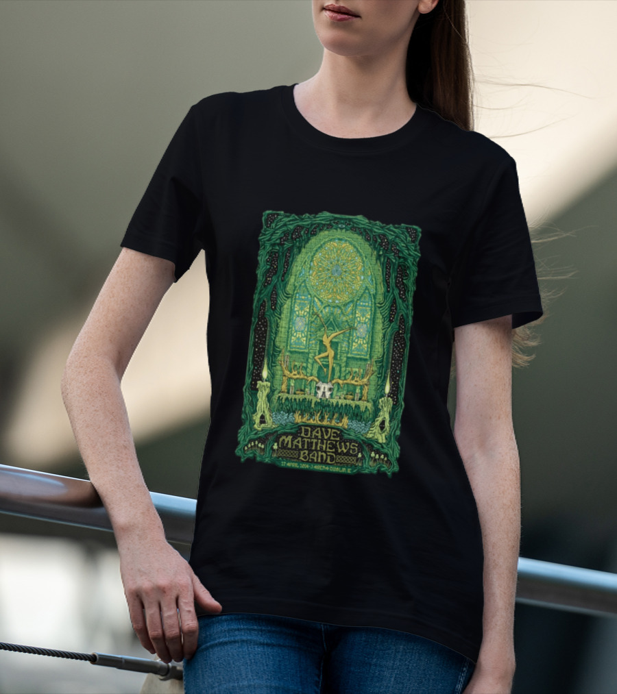 Dave Matthews Band 27 April 2024 3Arena Dublin IE Concert Art With Celtic And Candle T-Shirt