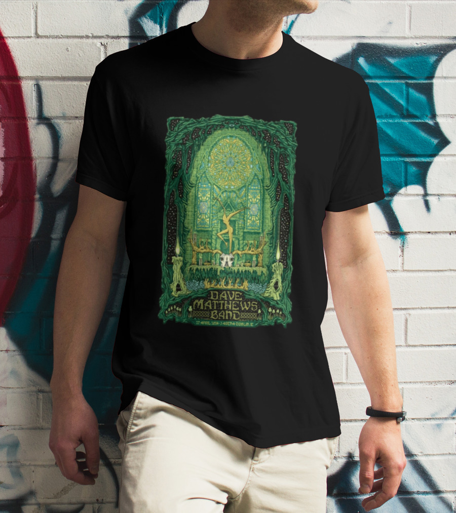 Dave Matthews Band 27 April 2024 3Arena Dublin IE Concert Art With Celtic And Candle T-Shirt
