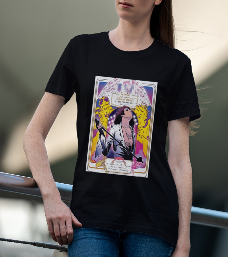 Freddie Mercury 79th Birthday Montreux 6th September 2025 50 Years Of Bohemian Rhapsody Celebration T-Shirt