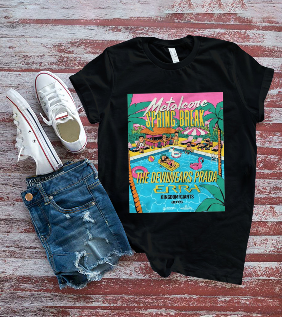 Metalcore Spring Break The Devil Wears Prada ERRA Kingdom Of Giants Acres Tour 2025 T-Shirt