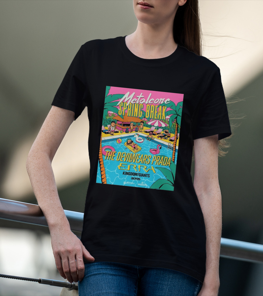 Metalcore Spring Break The Devil Wears Prada ERRA Kingdom Of Giants Acres Tour 2025 T-Shirt
