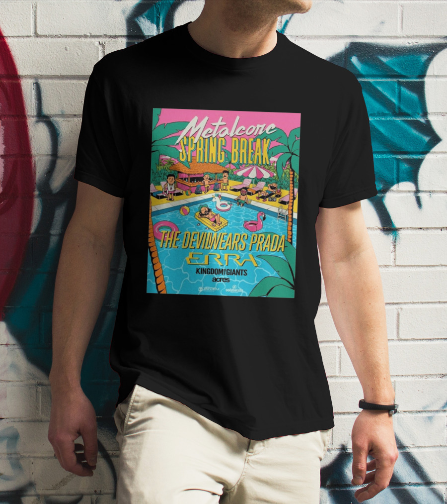 Metalcore Spring Break The Devil Wears Prada ERRA Kingdom Of Giants Acres Tour 2025 T-Shirt