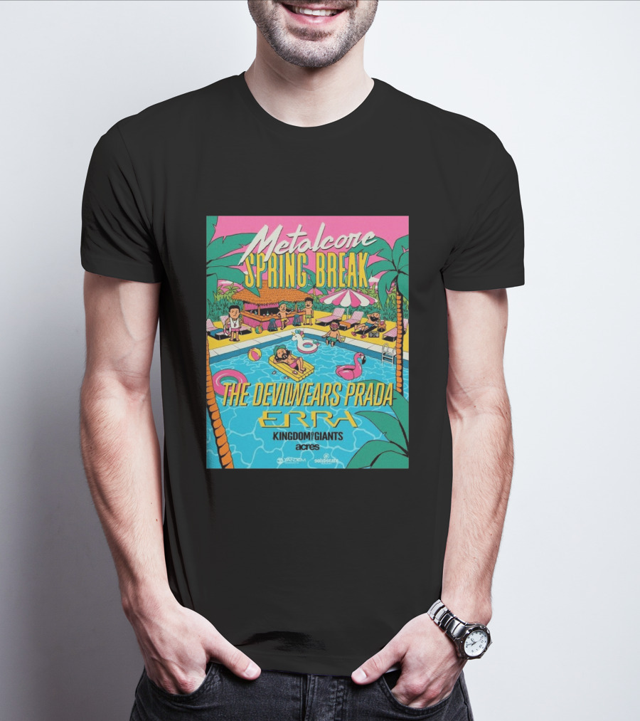Metalcore Spring Break The Devil Wears Prada ERRA Kingdom Of Giants Acres Tour 2025 T-Shirt