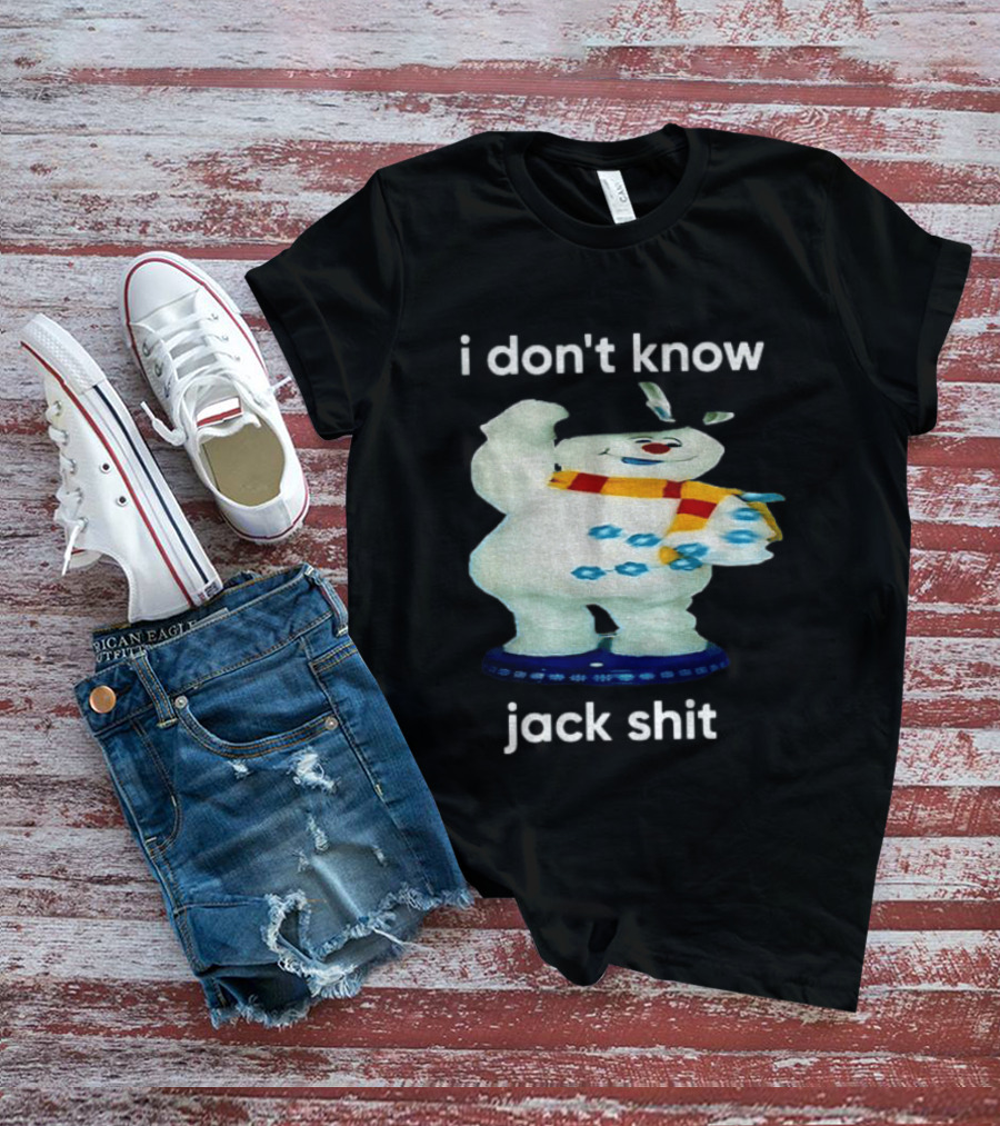 I Don't Know Jack Shit Snowman Scarf Spinning Gemmy T-Shirt