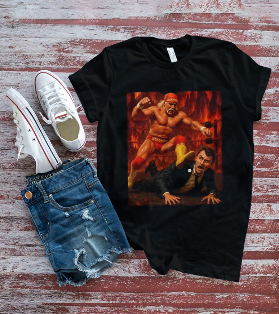 Hulk Hogan Hulkamania Vs Charlie Kirk Wrestling Meme Image T-Shirt