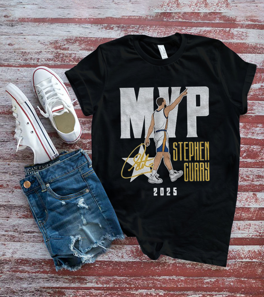 Stephen Curry MVP 2025 Basketball Champion Star Signature T-Shirt