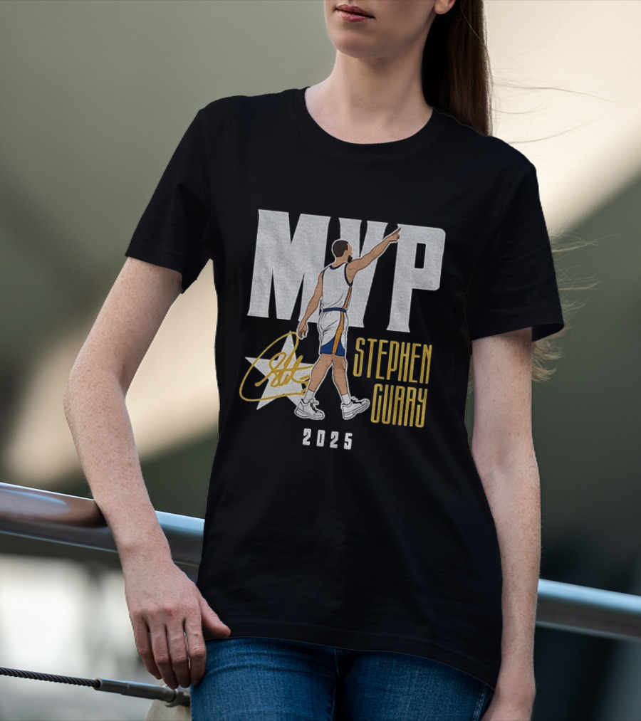 Stephen Curry MVP 2025 Basketball Champion Star Signature T-Shirt