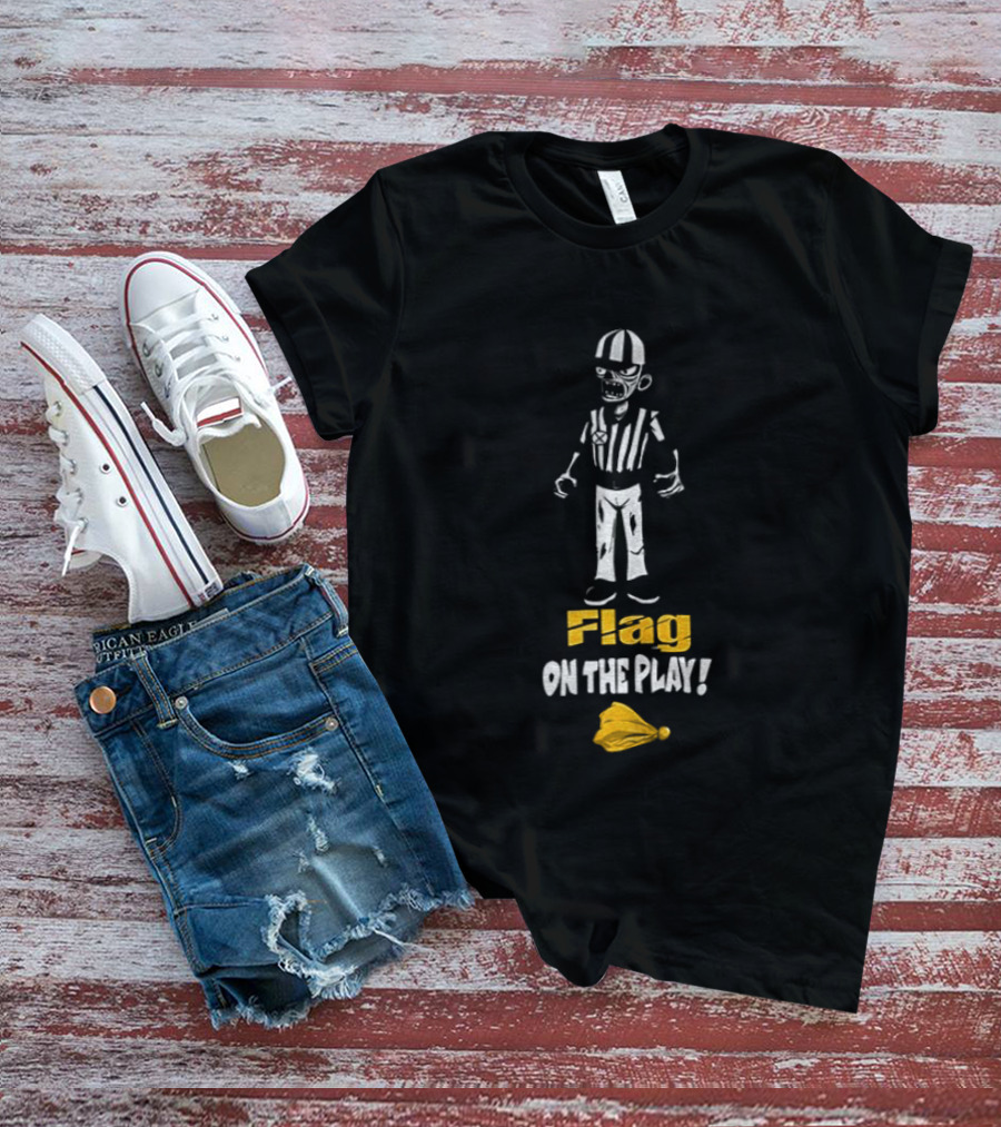 Zombie Referee Flag On The Play Halloween Humor T-Shirt