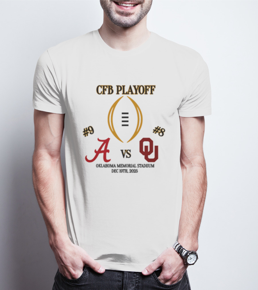 CFB Playoff Alabama Vs Oklahoma December 31 2025 Oklahoma Memorial Stadium T-Shirt