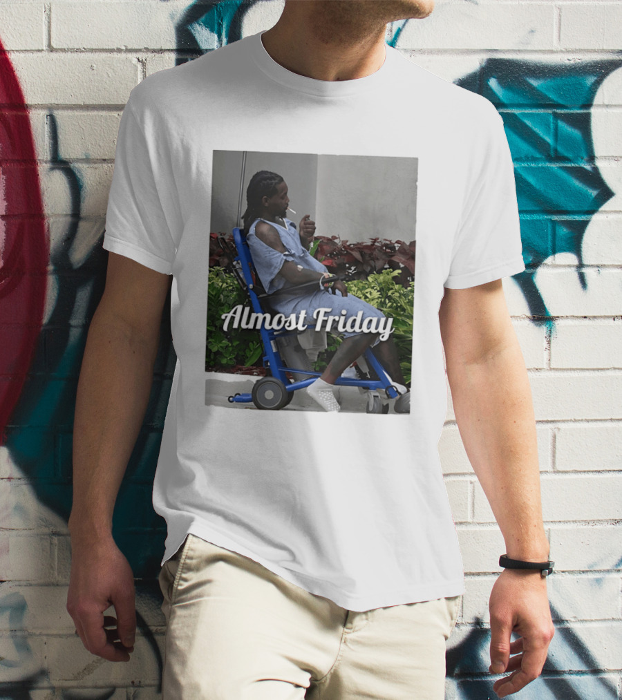 Almost Friday Offset Cigarette Wheelchair Vibes T-Shirt