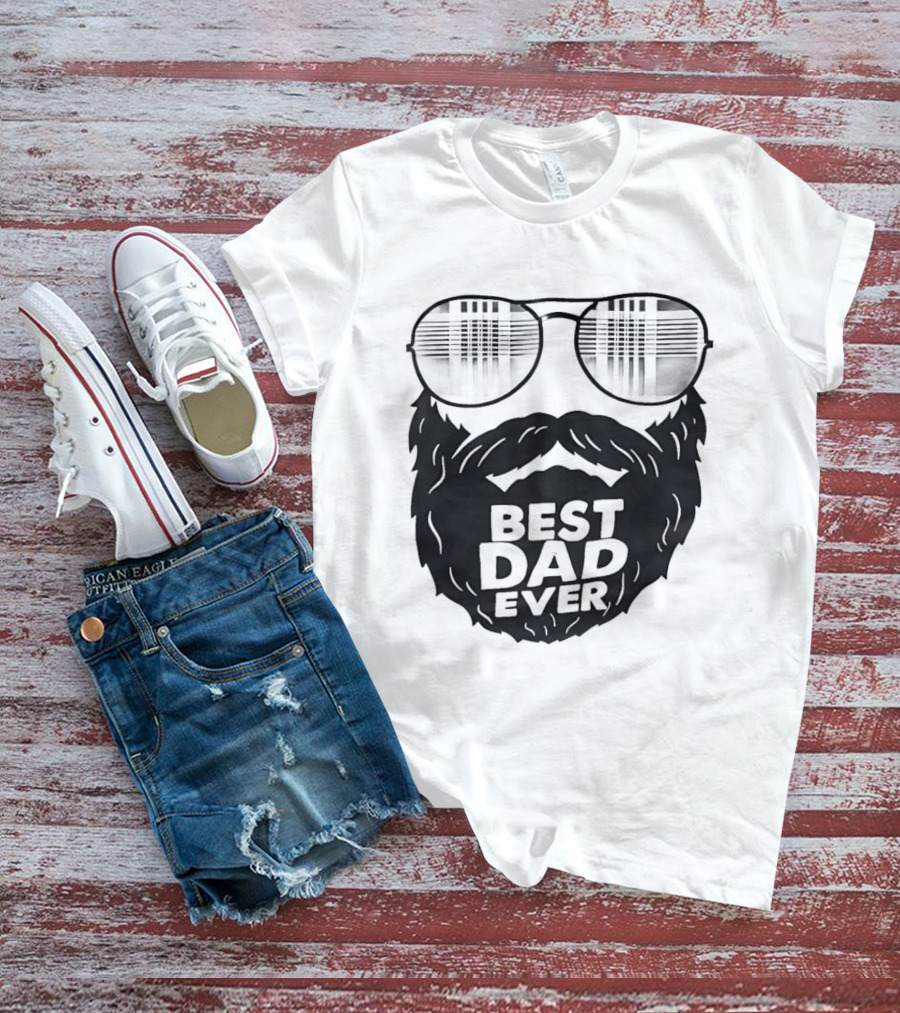 Best Dad Ever Beard Sunglasses T-Shirt