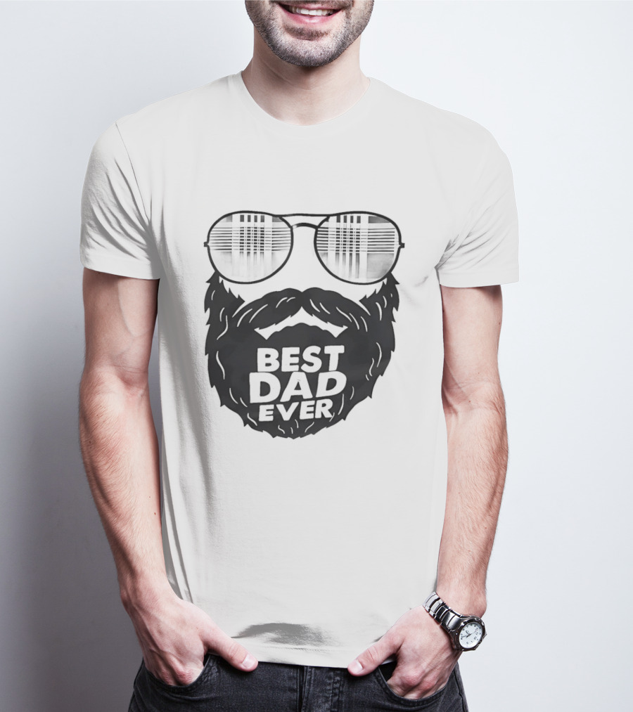 Best Dad Ever Beard Sunglasses T-Shirt