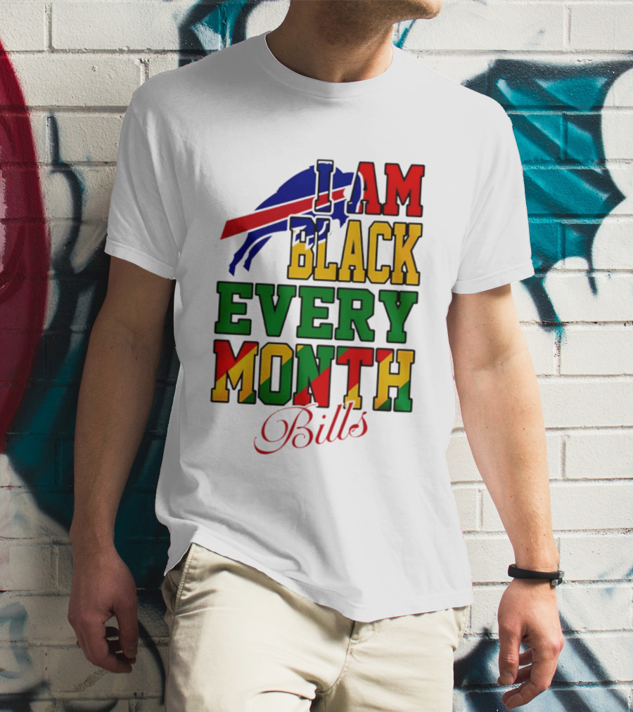 Buffalo Bills I Am Black Every Month Juneteenth Bills T-Shirt