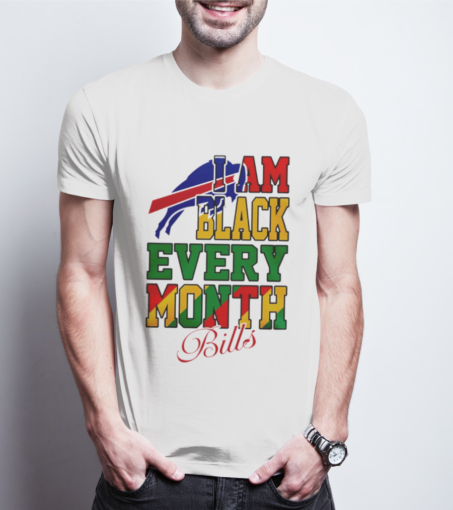 Buffalo Bills I Am Black Every Month Juneteenth Bills T-Shirt