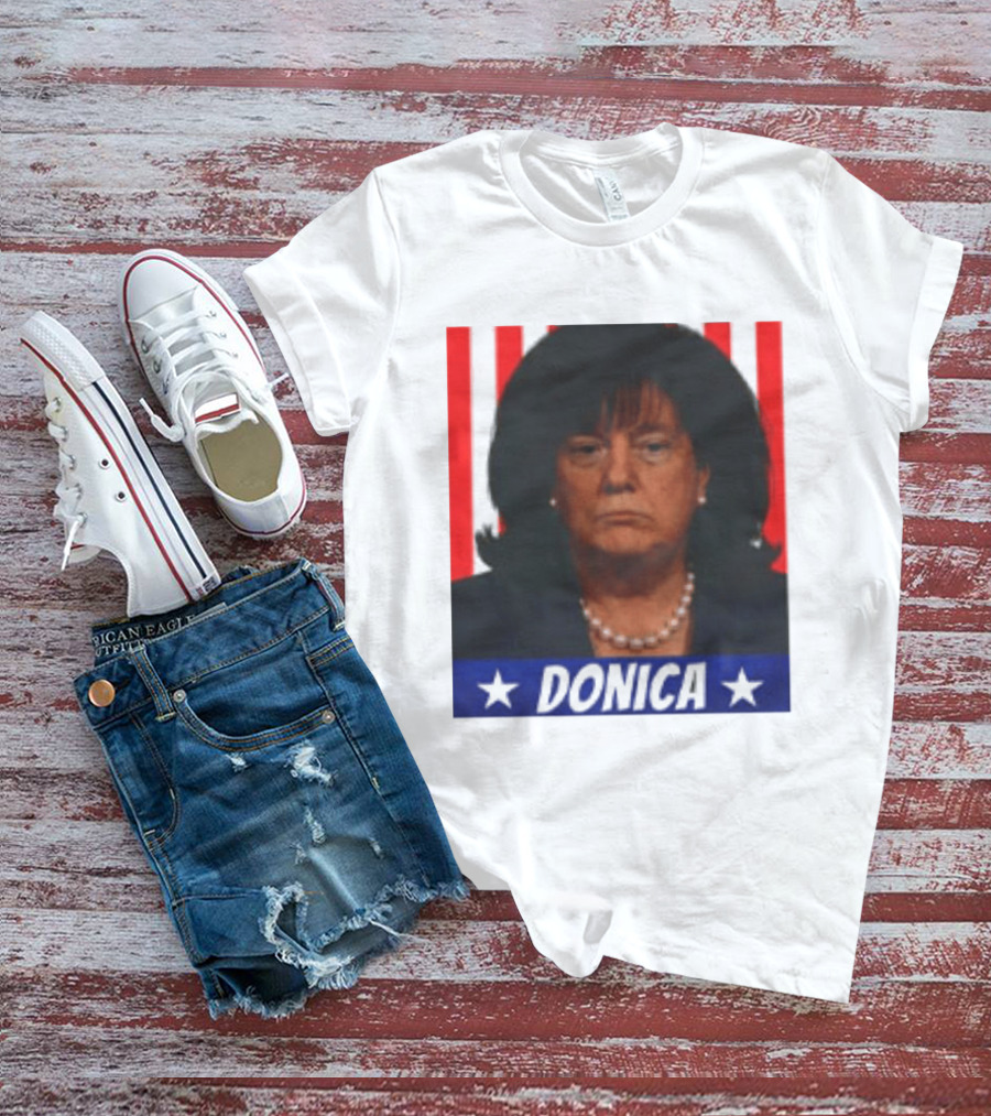 Donica Lewinsky 2025 Campaign Style Stars Red Stripes T-Shirt
