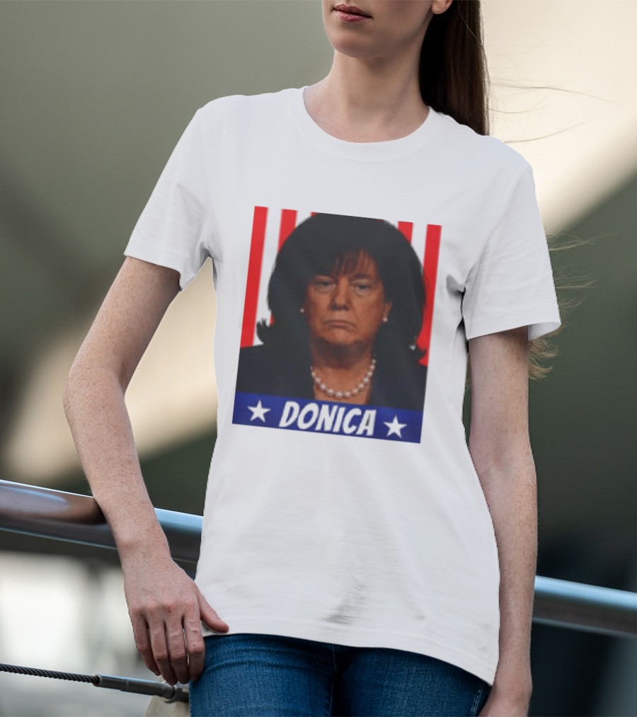 Donica Lewinsky 2025 Campaign Style Stars Red Stripes T-Shirt